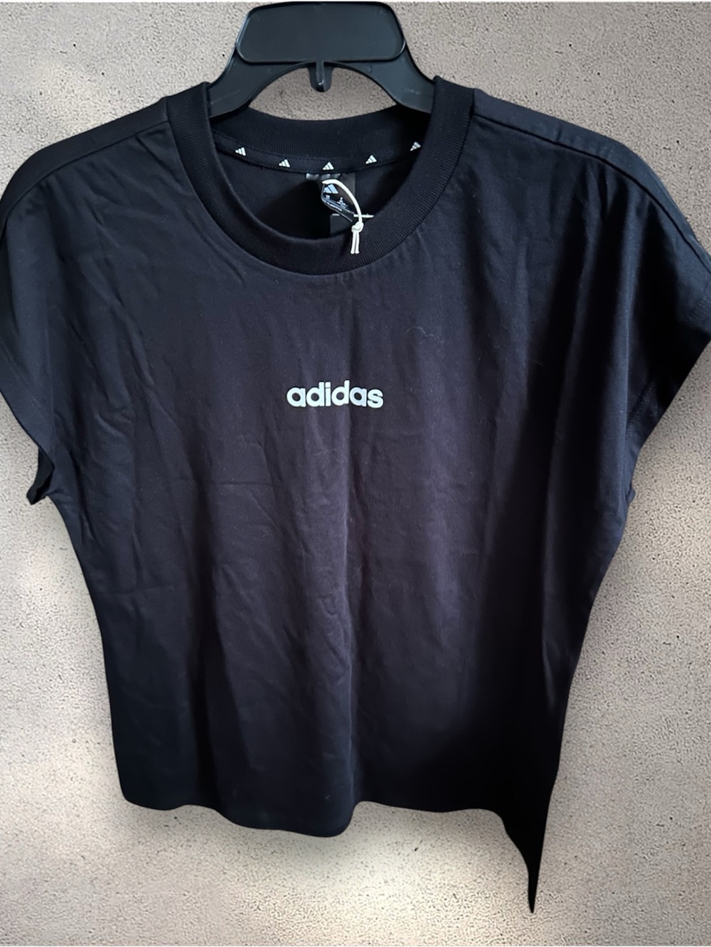 adidas Black Tee with White Center Logo